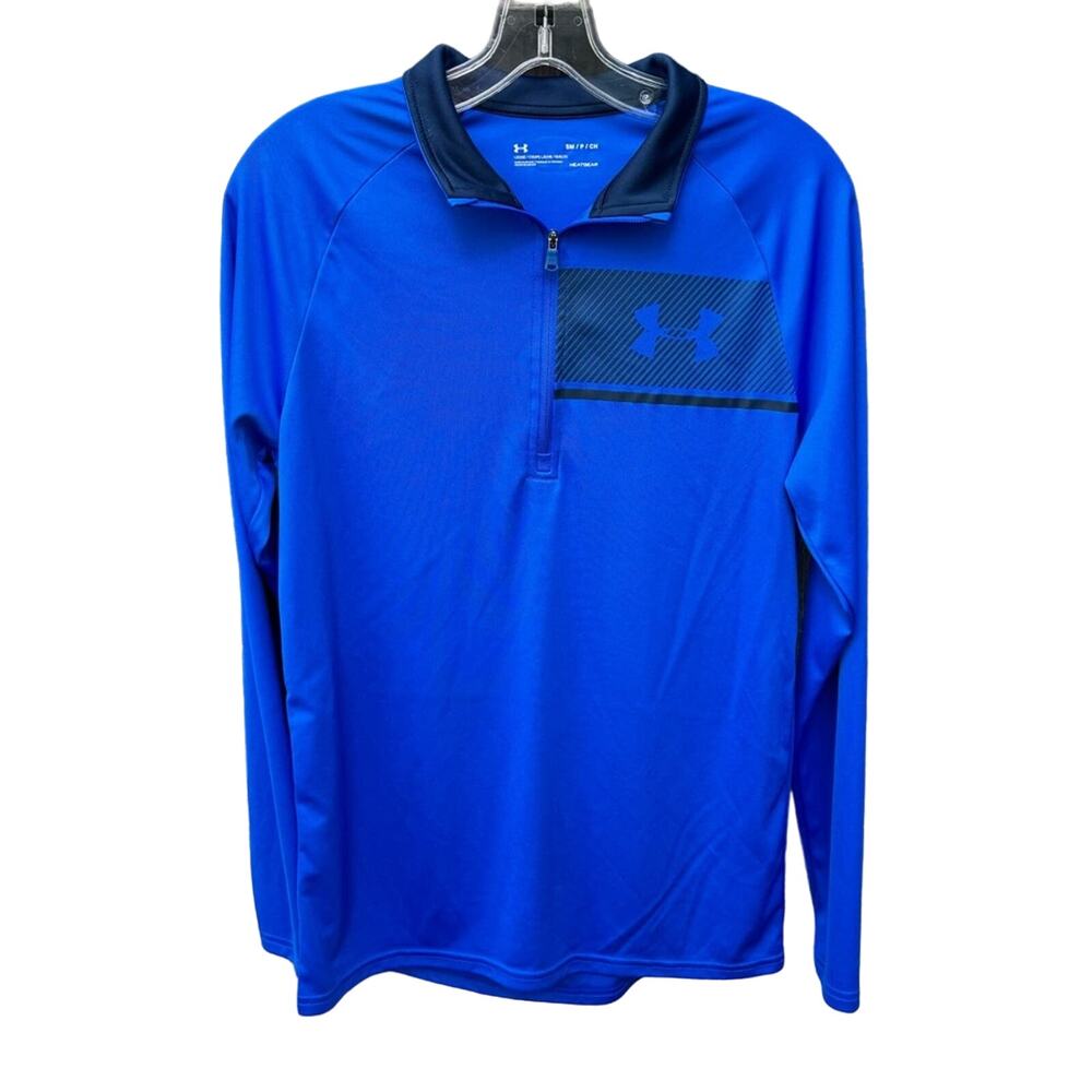 Under Armour Jacket Blue Pullover Gym Run Quarter Zip Track Men's Small